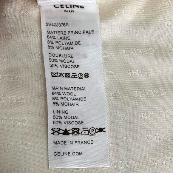 Celine Paris Wool Blend Striped Round Neck Jacket With Gold Buttons & Pockets Si - Picture 6 of 8